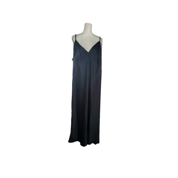 Women’s A NEW DAY Black Slip Dress 3XL, Silky Satin  V-Neck Adjustable Strap - Picture 1 of 9